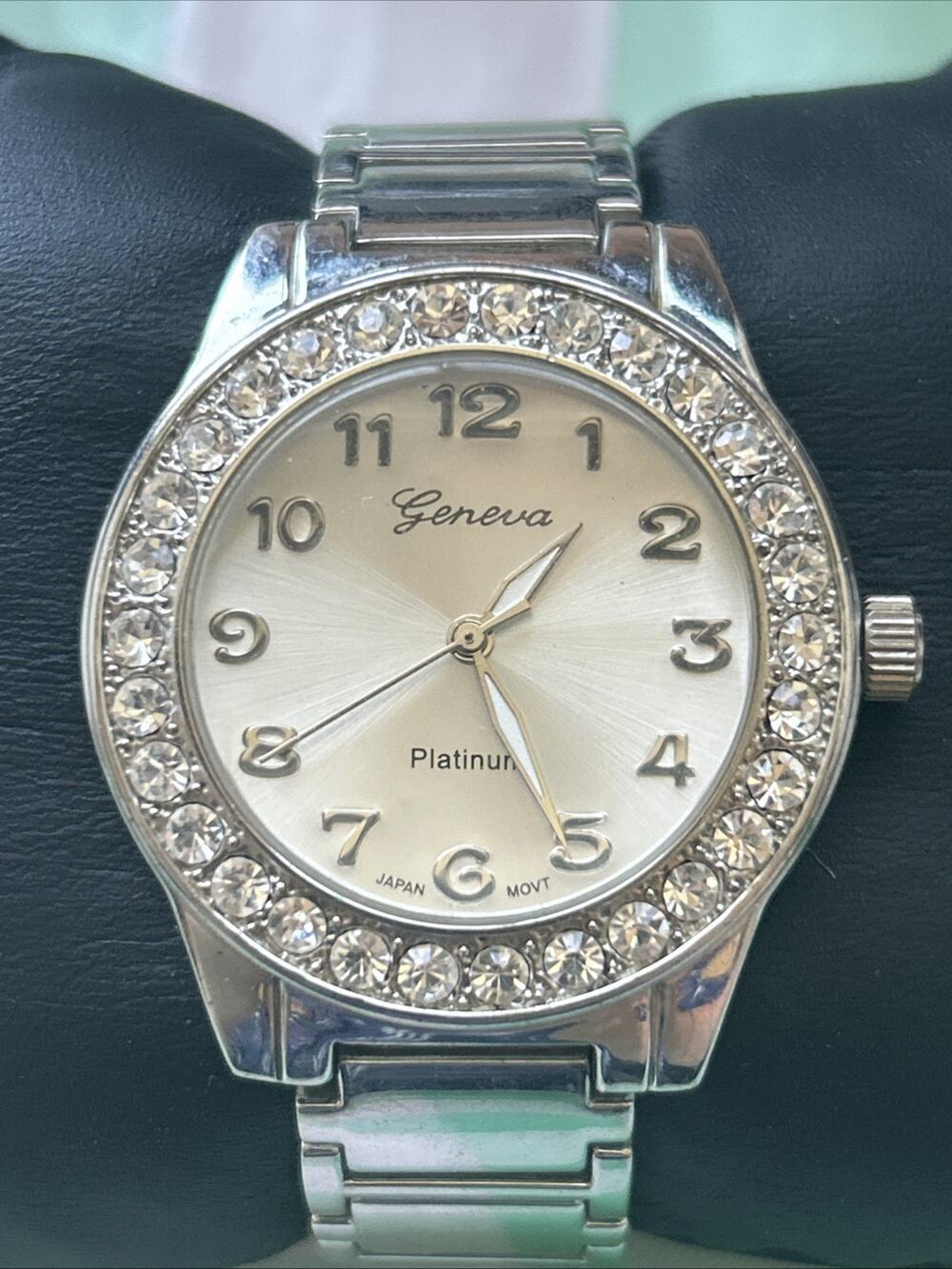 Geneva Platinum Silver Tone Quartz Watch